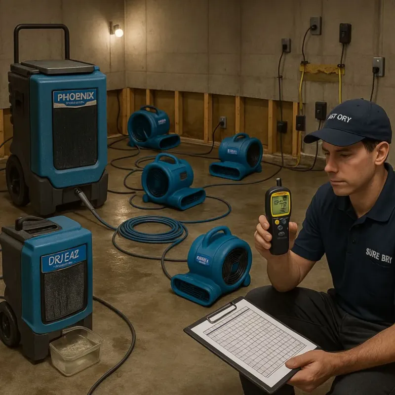 Structural Drying and Dehumidification process in Campton, KY